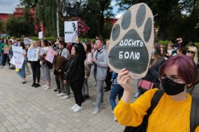 Participants of the All-Ukrainian March for Animals