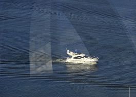 Yacht on the Dnieper river in Kiev