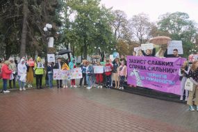 Participants of the All-Ukrainian March for Animal Rights in Chernihiv