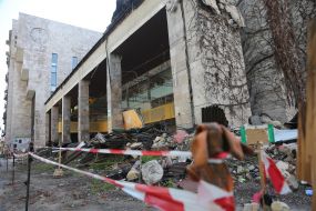 Half-destroyed building "Flowers of Ukraine"