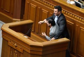 Clash between MPs Mykola Tyshchenko and Geo Leros