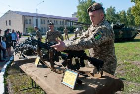 Exhibition of military equipment and weapons