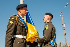 Solemn raising of the state flag of Ukraine