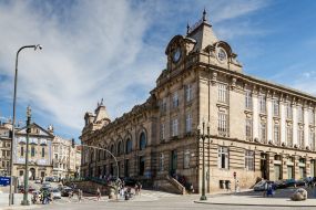 View of the building of San Bento train station in Porto