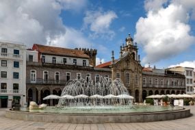 Fountain on Republic Square in the historic center of Braga