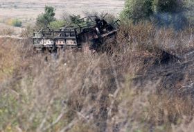 Сгоревший автомобиль "Камаз"