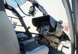 The cabin of the helicopter pilots