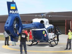 Participants in the presentation of a pilot project on aeromedical evacuation