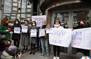 Protest action near the office of "Ukreximbank"
