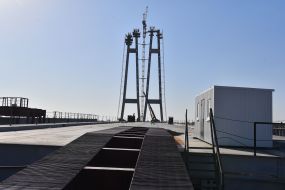 Construction of a cable-stayed bridge across the Dnieper in Zaporizhia