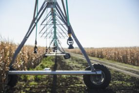 Irrigation system in the field in Odessa region