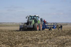Tractor in the field in Odessa region