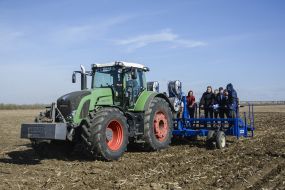 Tractor in the field in Odessa region