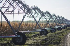 Irrigation system in the field in Odessa region