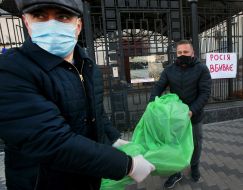 Activists brought "bags of corpses" to the Russian embassy in Kyiv