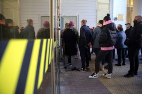 People in line at the COVID-19 Vaccination Center