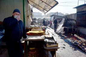 Consequences of the fire on the market in Zaporozhye