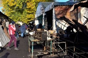 Consequences of the fire on the market in Zaporozhye