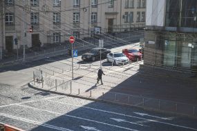Hanging street garlands