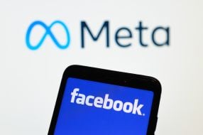 The logo of the Facebook on a smartphone screen