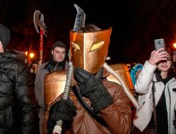 Zombiefest participant in a masquerade costume