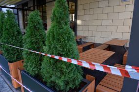 Fencing tape near McDonald's