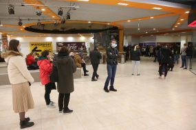 People in line at the COVID-19 Vaccination Center