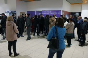 People in line at the COVID-19 Vaccination Center