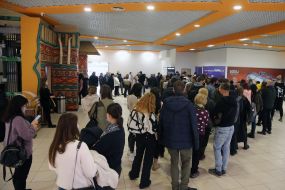 People in line at the COVID-19 Vaccination Center
