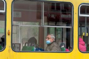 Passengers wearing face masks