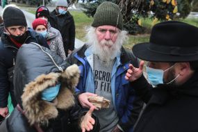 Distribution of food for the needy