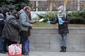 Distribution of food for the needy