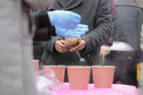 Distribution of food for the needy