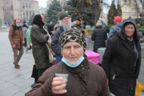 Distribution of food for the needy