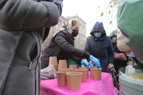 Distribution of food for the needy