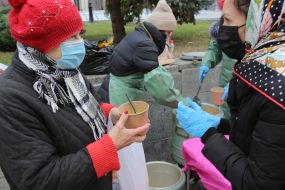 Distribution of food for the needy