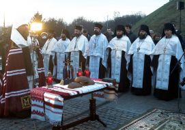 Metropolitan Epiphanius during a memorial service at the National Museum of the Holodomor-Genocide