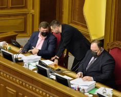 Oleksandr Kornienko, Davyd Arakhamiya and Ruslan Stefanchuk