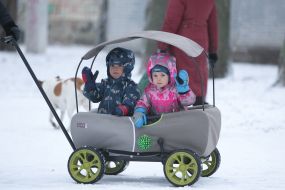 Boy with a girl in a wheelchair