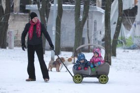 Boy with a girl in a wheelchair
