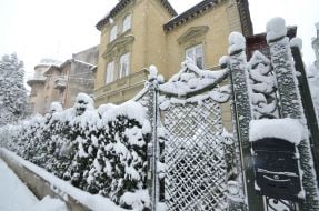Snowfall in Lviv