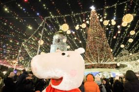 The main Christmas tree on Sophia Square in Kiev