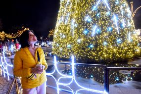 The opening ceremony of the main Christmas tree on Mayakovsky Square in Zaporozhye