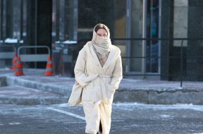 Girl wrapped in a scarf