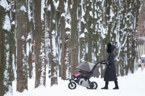 Woman with a stroller