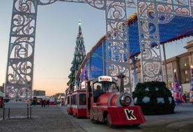 Attraction "Train" in the New Year's town