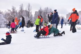 Sledding from the slide