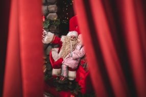 Animator in a costume of Santa Claus