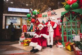 Animator in a costume of Santa Claus