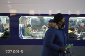 Passengers in the Skoda electric train